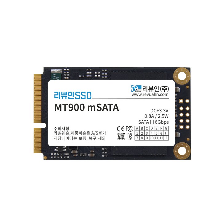  리뷰안 MT900 mSATA SSD SLC캐싱 구형노트북호환, 128GB 