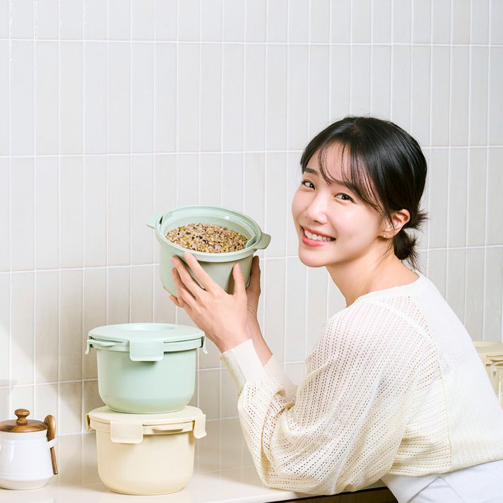 칼로볼 전자레인지 저당밥솥 자취생 저칼로리 밥솥, 크림, 1개