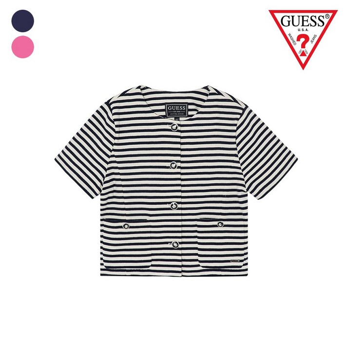 게스 반팔 스트라이프 가디건SUZY YN2W1861