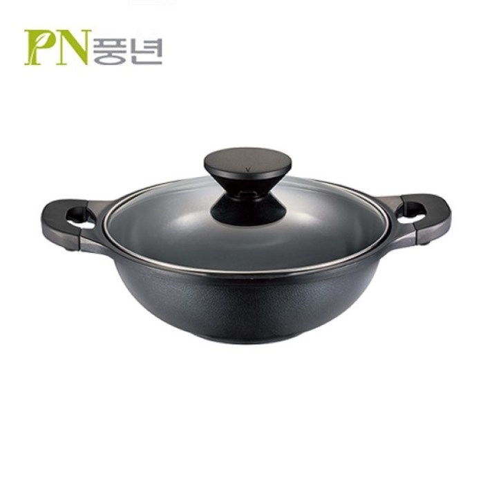 PN풍년 펄블랙 주물 IH 냄비 PPBC32CL(IH), 혼합색상, 32cm