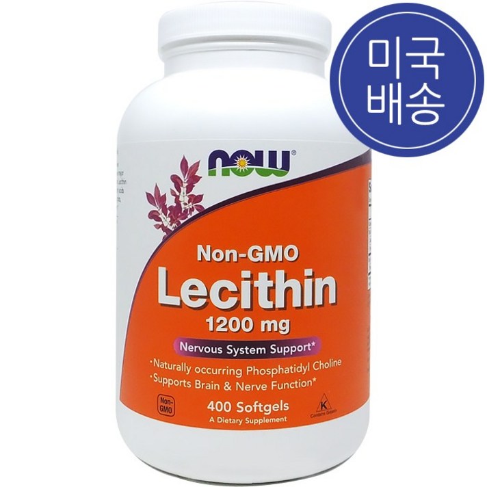 Now Foods 레시틴 1200 mg 400소프트젤, 1개, 상품명참조