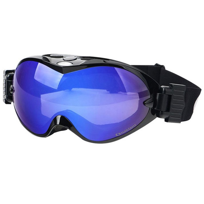 오클랜즈 S9 프리미엄 스키 보드용 고글, 블랙프레임 + 블루밀러렌즈