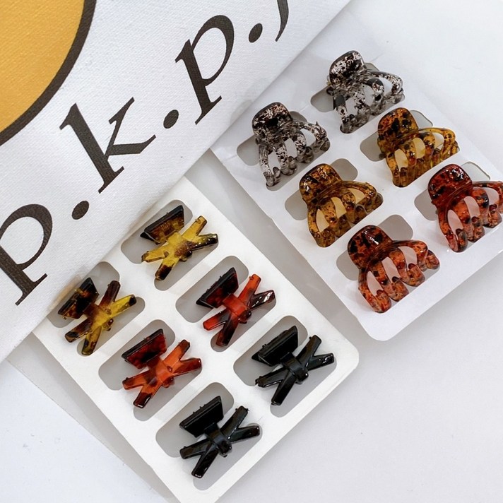 pkpj 엑스리본미니꼬임 세트 귀욤사이즈 앞머리 고정 미니헤어집게핀