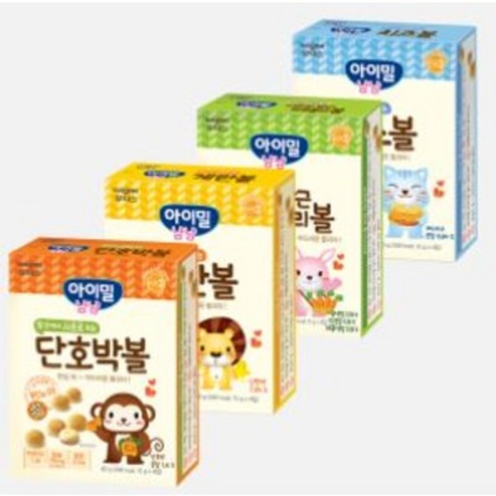 [에이브쇼핑] 일동후디스 아기밀냠냠 볼과자 4종 세트, 1세트, 1.치즈볼+단호박볼+계란볼+시금치볼