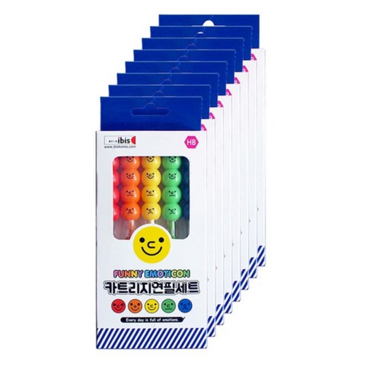 아이비스 카트리지 연필 세트 CR10024, 빨강, 주황, 노랑, 초록, 파랑, 8세트