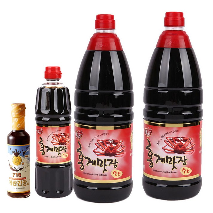 [류맛간장]홍게간장 홍게맛장소스1800ml 2병+500ml1병+계란간장210g