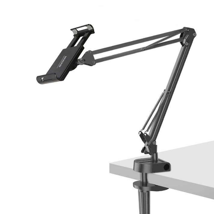 모가비 자바라 탭 패드 태블릿 스마트폰 거치대 침대 탁상용, 블랙, MOG-217