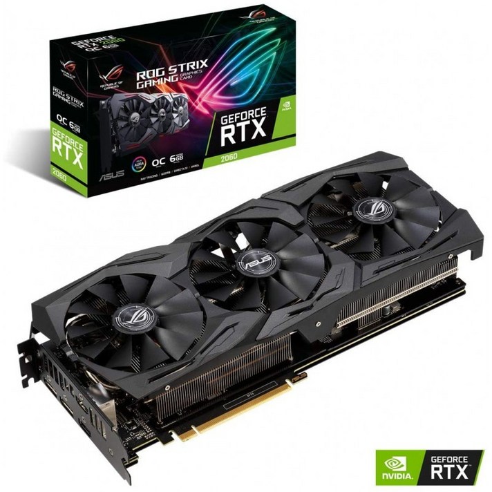 ASUS ROG STRYX GeForce RTX 2060 오버클록 6G GDDR6 HDMI DP 1.4 게임 그래픽 카드(ROG-스트라이X-RTX-2, 단일옵션