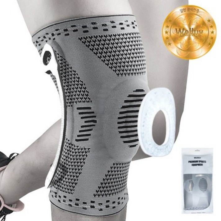 웰럽 프리미엄 실리콘 무릎보호대 2개 1세트 축구 헬스 등산, 1개