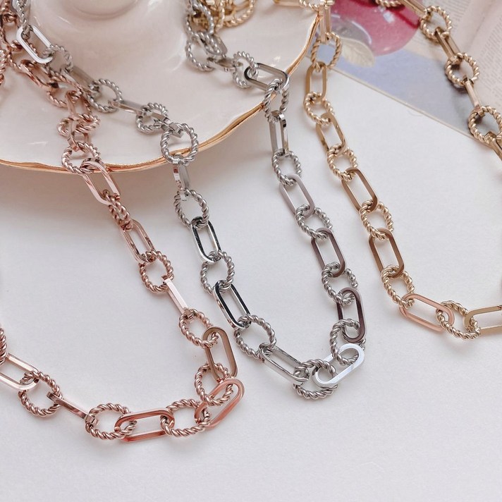 일루아샵 [써지컬스틸] 베이직 버블 체인 목걸이