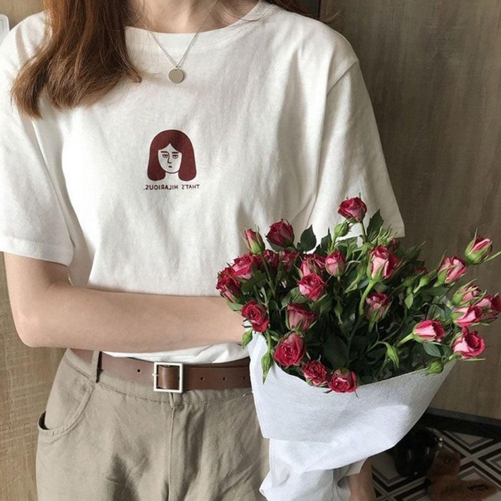 여자 단발머리 박스 반팔 티셔츠 여름 루즈핏 캐주얼 여성 여자예쁜 반팔티 빅사이즈 여자 단발머리 박스 반팔 티셔츠 여름 루즈핏 캐주얼 여성 여자예쁜 반팔티 빅사이즈