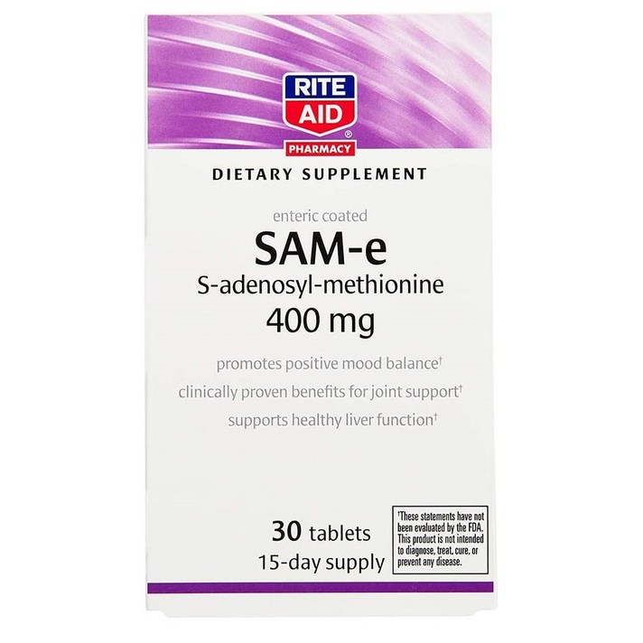 Rite Aid 라이트에이드 SAM-e 메티오닌 400mg 30정 1팩, 1개, 제품제목참조