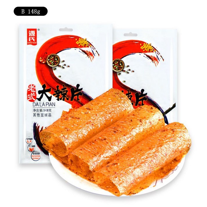 와안씨 얇은 납작한 라티아오 latiao 술안주 간식 중국 콩 식품 라피안 캠핑 왕홍, 라피안B*5