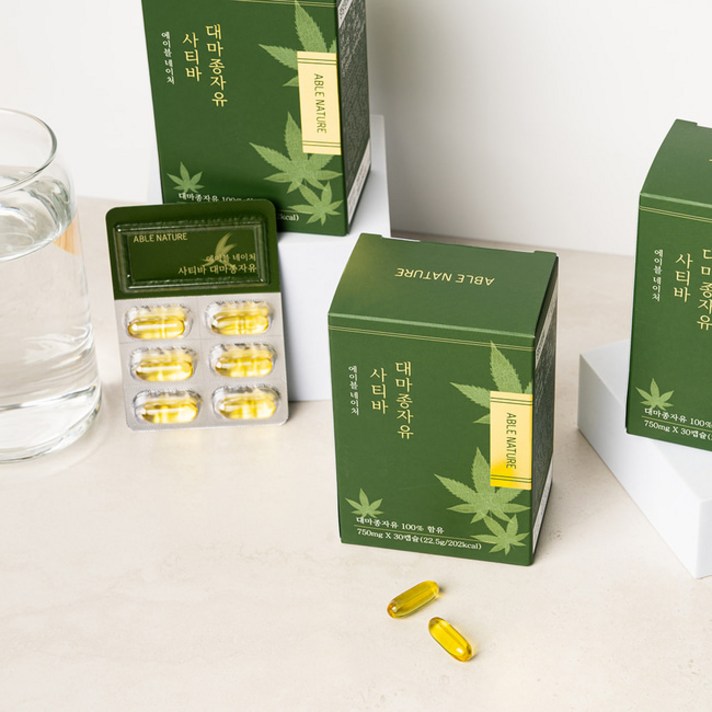 에이블네이처 사티바 대마종자유 햄프씨드오일 hempseed oil 대마종자오일 호주산 30 캡슐, 3박스