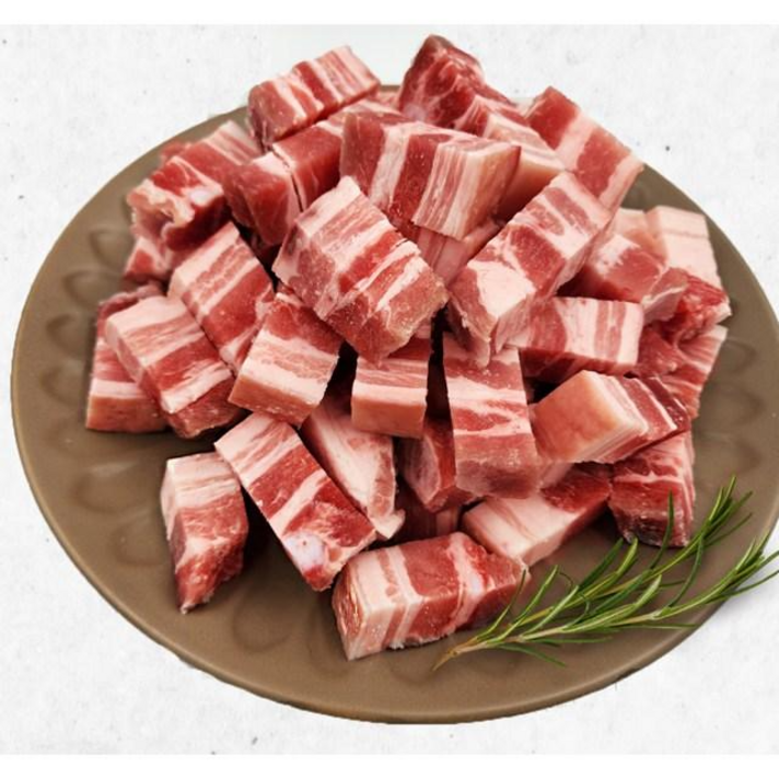  [템포크] 두툼사각 한입 삼겹살(삼겹+오겹), 1kg, 1팩 
