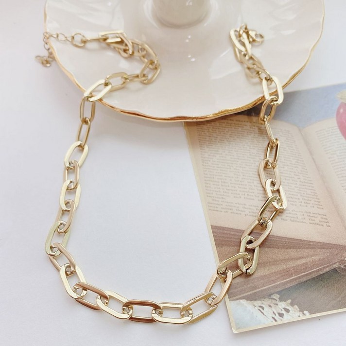 일루아샵 [써지컬스틸] 클립체인 볼드 목걸이( 3color) 목걸이