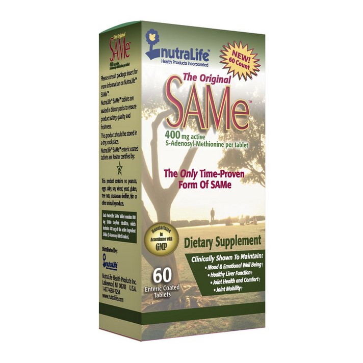 뉴트라라이프 더 오리지널 SAMe 400mg 엔테릭 코티드 타블렛 글루텐 프리, 60개입, 1개