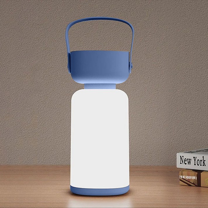 스피세프 충전식 LED 조명 무드등 삼파장 독서등 수면등 캠핑 랜턴, 블루