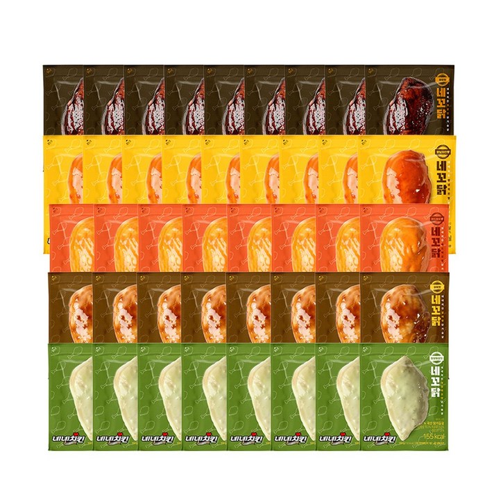  네네치킨 네꼬닭 소스 닭가슴살 혼합구성, 42세트, 100g 