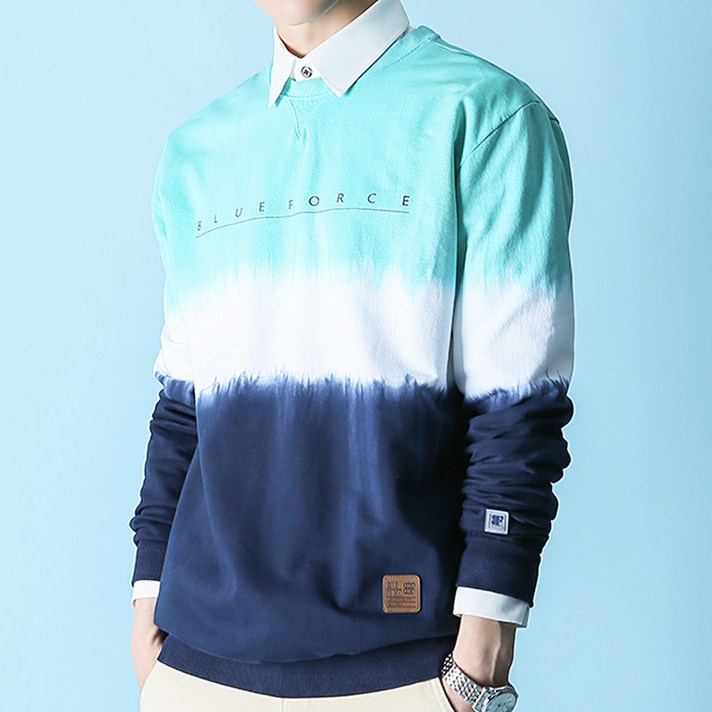 블루포스 국내생산 남녀공용 BG벨로가타이다잉 맨투맨 커플 긴팔티셔츠 단체복
