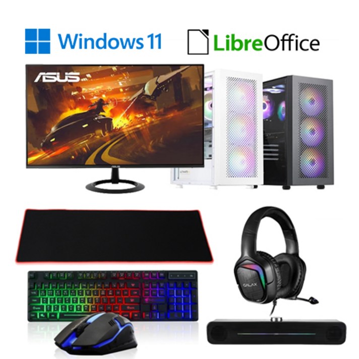  [왕가PC]윈도우11 오피스 탑재 데스크탑 모니터 패키지 3D게임용 더 파이널스 배그 풀옵션 게이밍 조립컴퓨터 롤 오버워치2 로스트아크 국민옵션부터 풀옵션 조립PC 7800X3D, 게이밍 PC 6번(27형모니터+본체) 