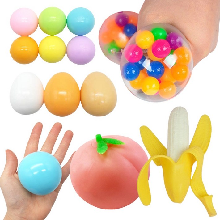 콩꼬물마켓 말랑이 클레이 주물럭 틱톡 찐득볼 장난감 세트 모음, 01. 레인보우 에어 젤리볼 2종 세트