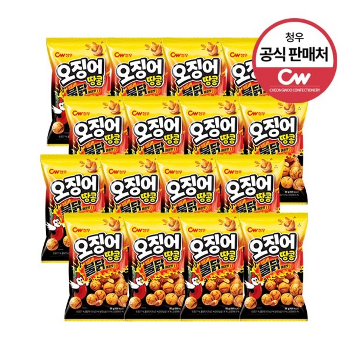 청우식품 오징어땅콩 불닭 98g x 16개