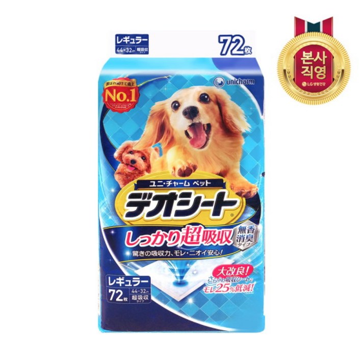 엘지생활건강 LG유니참 데오시트 강력흡수 레귤러 72P 1개