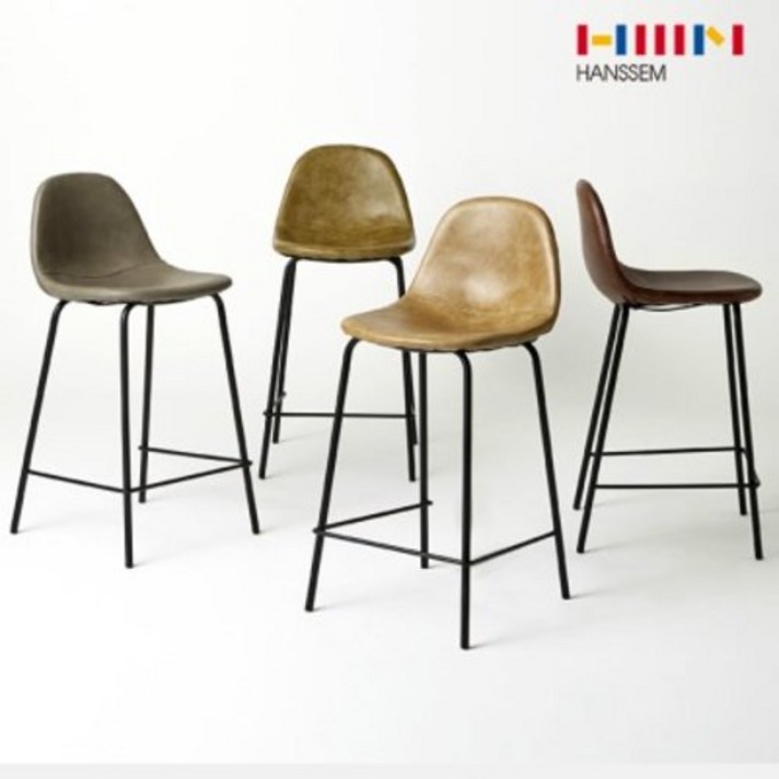 [한샘몰PICK] 빈티지 바체어 (택 1) 홈바의자, 그린:65cm