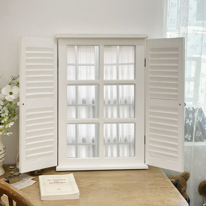 프렌치 도어 우드 창문거울