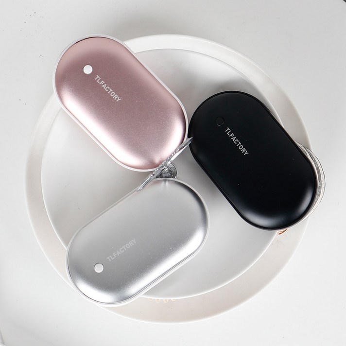 티엘팩토리 충전식 손난로 보조배터리 5000mAh 대용량, 티엘팩토리 마약손난로 실버+사은품