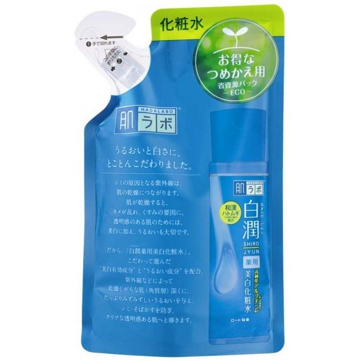 피부 연구소 白潤 약용 미백 화장수 고순도 알부틴 × 비타민 C × 일한 율무 추출물 리필 170mL [의약 부, 1
