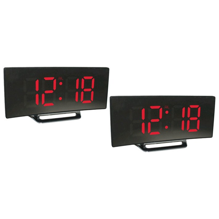 2pcs 울트라 대형 LED 디스플레이 화면 디지털 미러 알람 시계 레드, 플라스틱 전자 부품