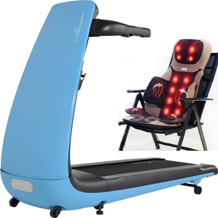아이러너 런닝머신 p100 +전신마사지기 (I RUNNER_ All New 2021 Treadmill+Massager)+층간소음방지매트 증정, 스카이블루(SKY BLUE)