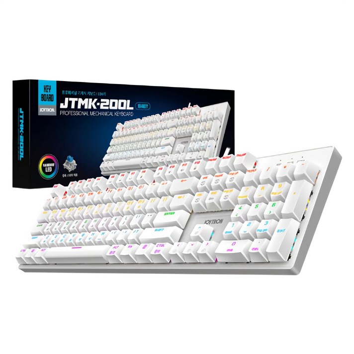조이트론 게이밍 기계식 키보드, 화이트, JTMK200L, 청축