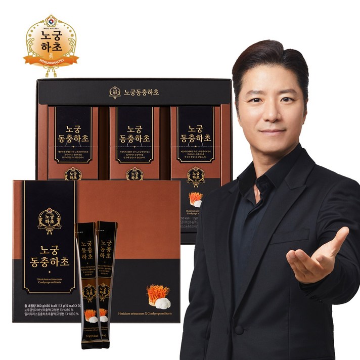 동충하초와 노루궁뎅이버섯의 만남 노궁동충하초, 1box/30스틱/쇼핑백증정