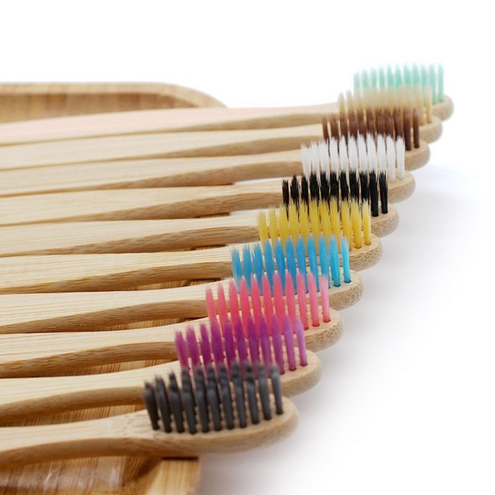 퓨리어 대나무칫솔 개별포장 25개 미세모 부드러운칫솔 제로웨이스트 대용량, 1개, 50개입