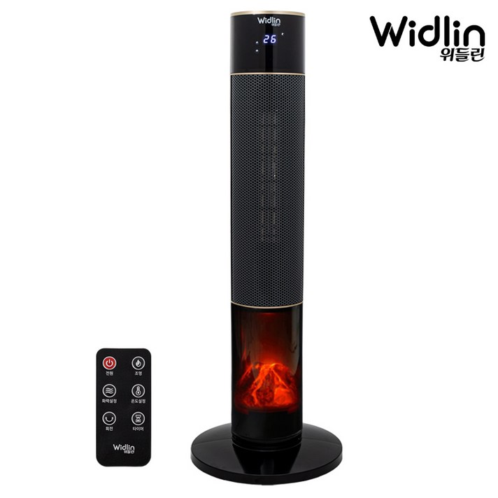위들린 디지털 전기 히터 온풍기 가정용 사무실 캠핑 PTC 아기 불멍, 위들린 디지털 온풍기