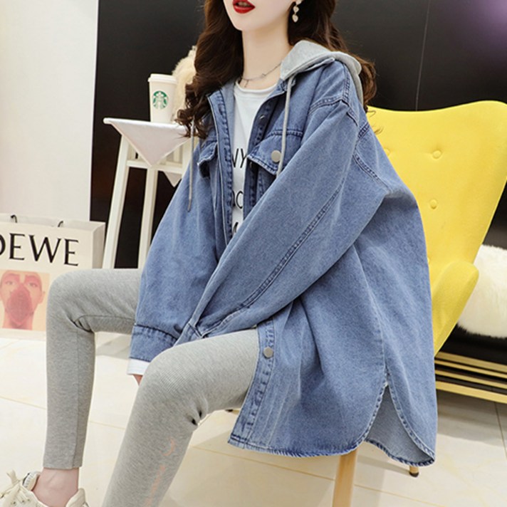 순이들 여성 데님 후드 자켓