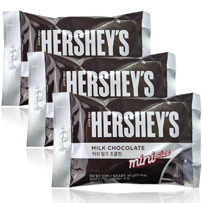  허쉬초콜릿 미니 크리미 밀크165g x3개 발렌타인데이, 3개, 165g 
