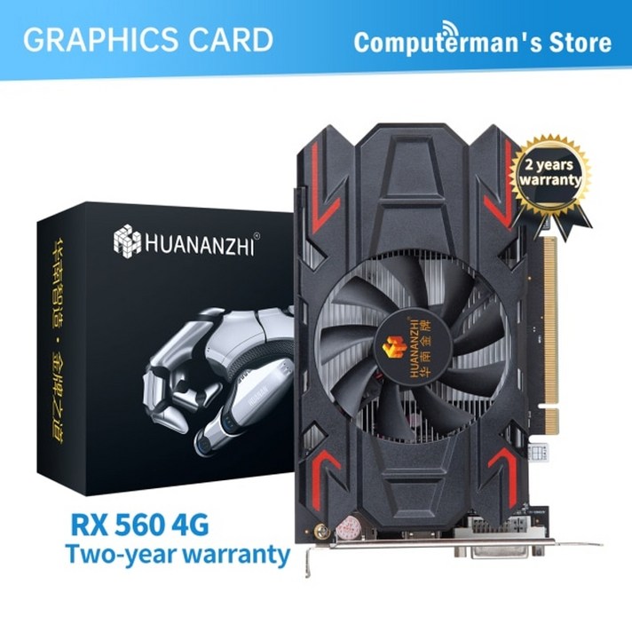 컴퓨터게임 그래픽카드 게임용 채굴 게이밍 데스크탑HUANANZHI RX550 4GB GPU AMD Radeon RX 550 560 570 580 590 2G 4G 8G 비디오, RX 560 4G