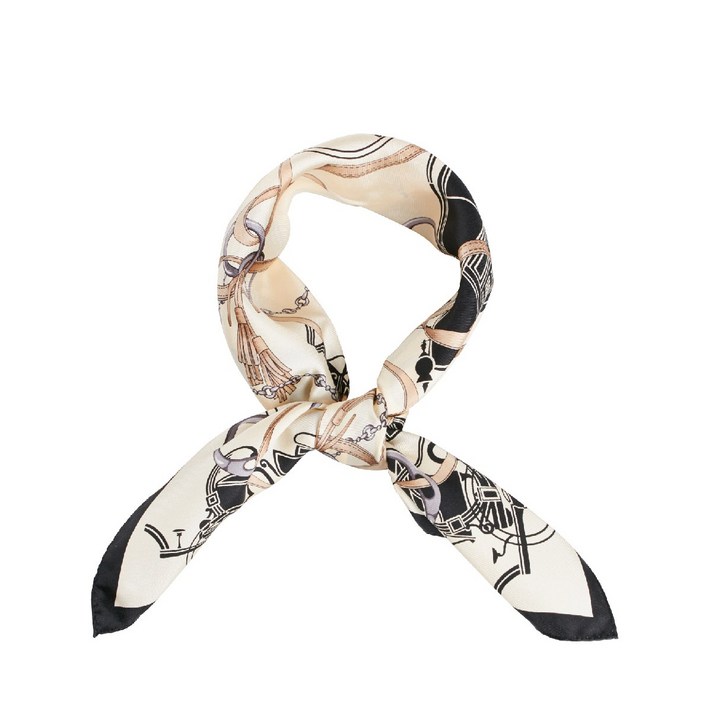 엘르 마차라인 실크 정사각 스카프 SE831S301