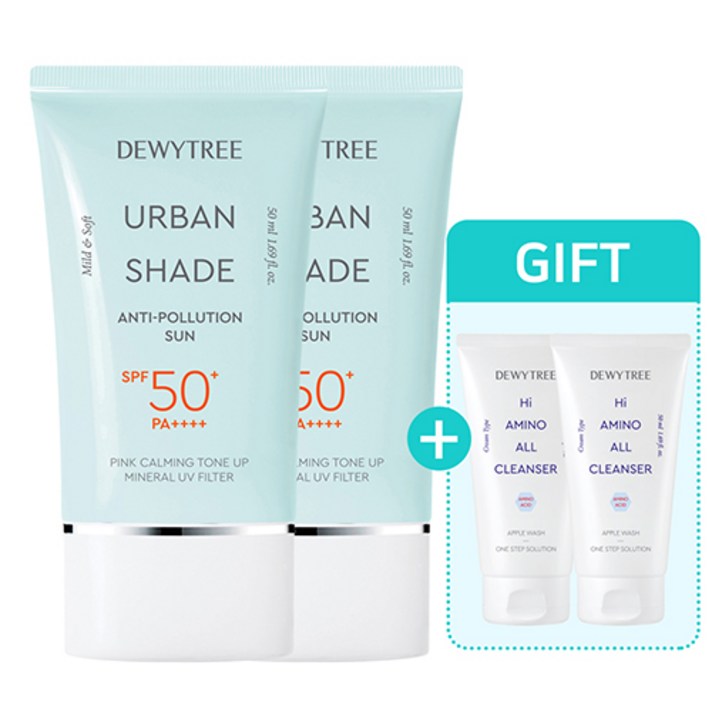 듀이트리 어반쉐이드 안티폴루션 선크림 기획세트(선크림+폼) SPF50+ PA++++, 2개