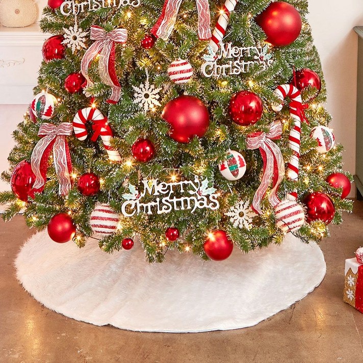 크리스마스 트리 스커트 100cm 화이트 파티조명 성탄절장식, 상세페이지 참조, 1개