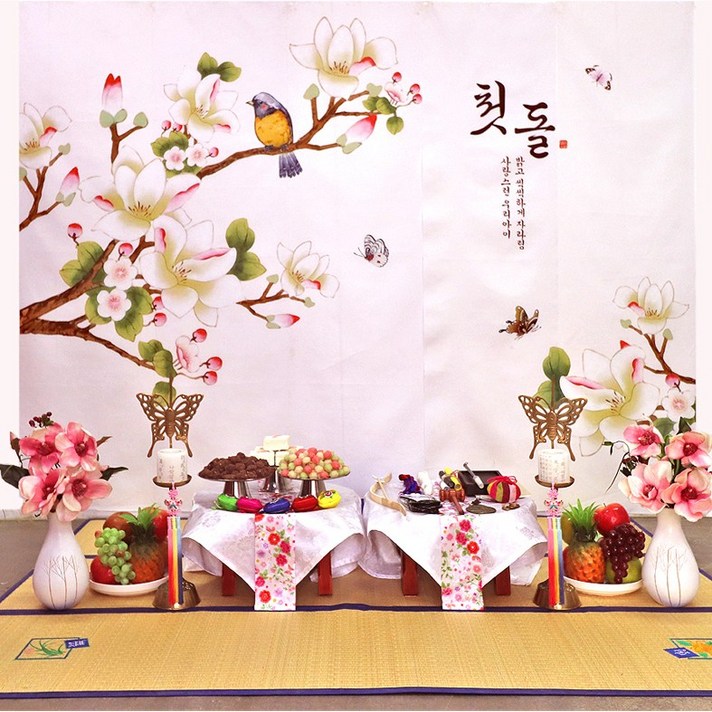 (착한가격) 해피데이365 돌상대여 백일상대여, 61번 신화조도 좌식 프리미엄 (돌상)