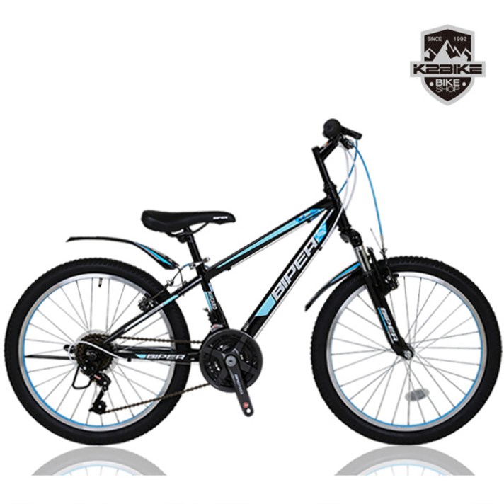 K2BIKE MTB자전거 메커드22SF 22인치 21단 서스펜션, 메커드SF 22형 블랙+스카이 완조립+사은품B