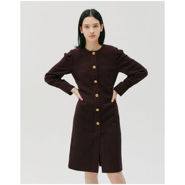 질스튜어트뉴욕 우먼 와인 턱 코튼혼방 트위드원피스 JSDR2D280D2 729906