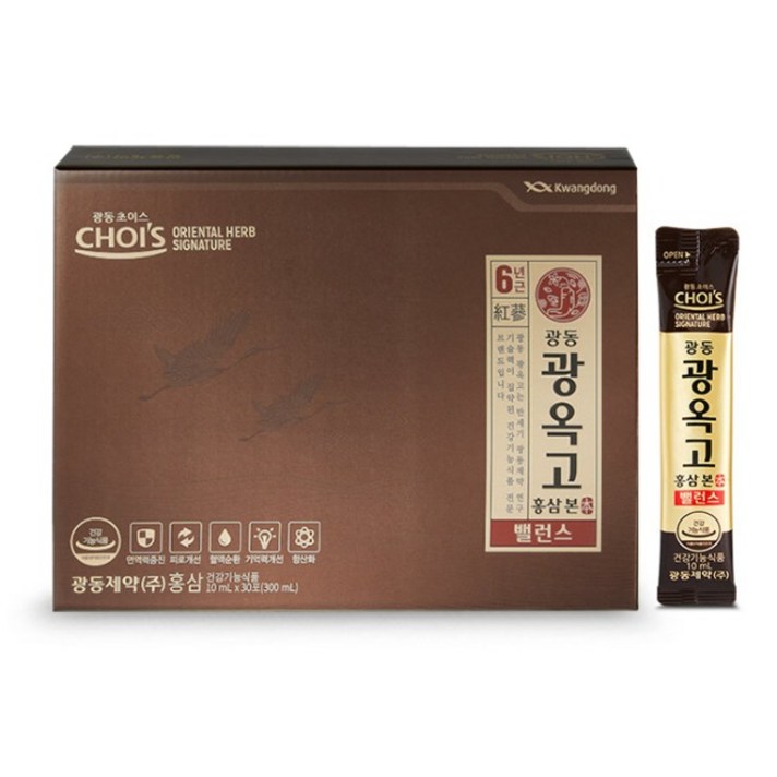 광동 광옥고 홍삼본 밸런스 10ml x 30포 설 추석 명절 선물세트, 3박스
