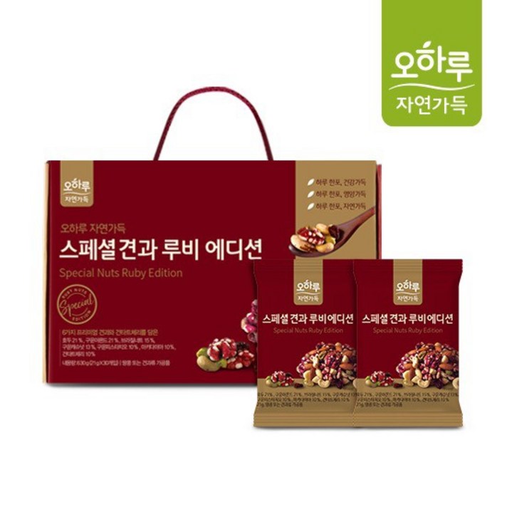 [인기신상품] 오하루 자연가득 스페셜 견과 루비에디션 4박스, 없음