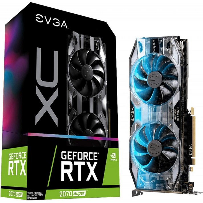 EVGA GeForce RTX 2070 SUPER XC GAMELING 8GB GDDR6 듀얼 HDB 팬 RGB LED 메탈 백플레이트 08G-P4-, 단일옵션